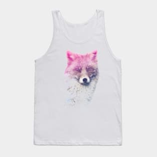 Fox Superimposed Watercolor Tank Top